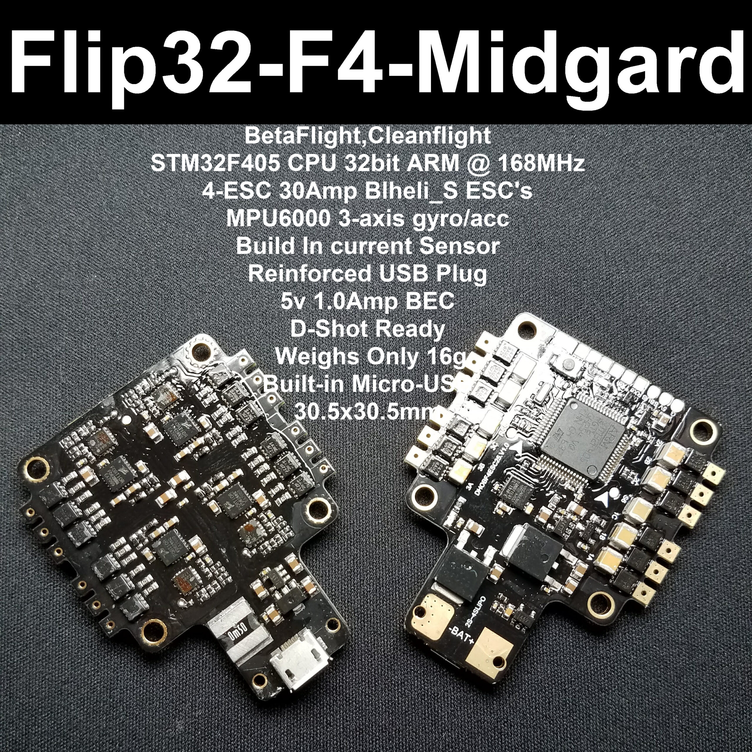 FLIP32-F4-AIO Midgard (F4+ESC+CS)