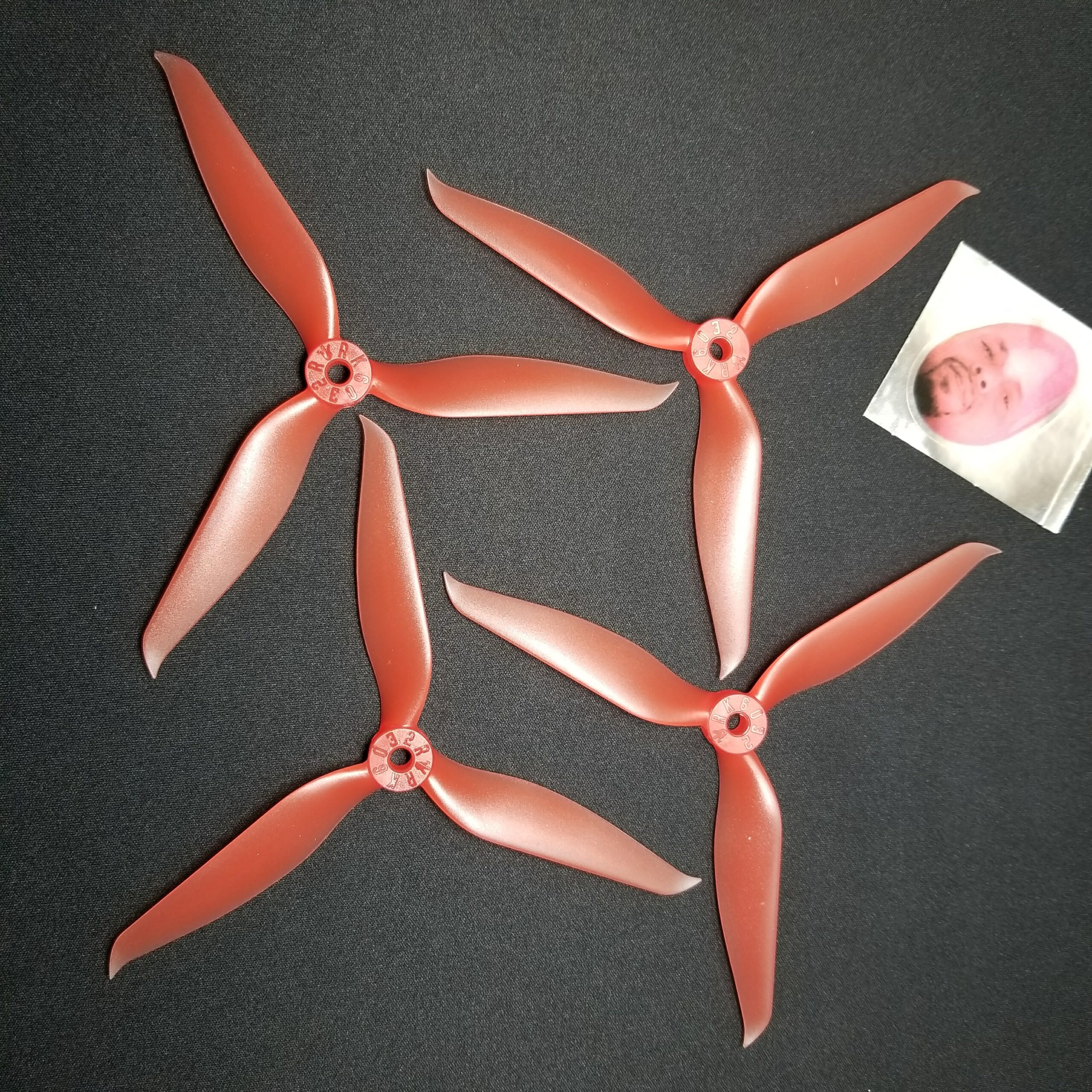 Team RACEKRAFT 6032TCS 6" TRI-BLADE PROP - (Red Clear)