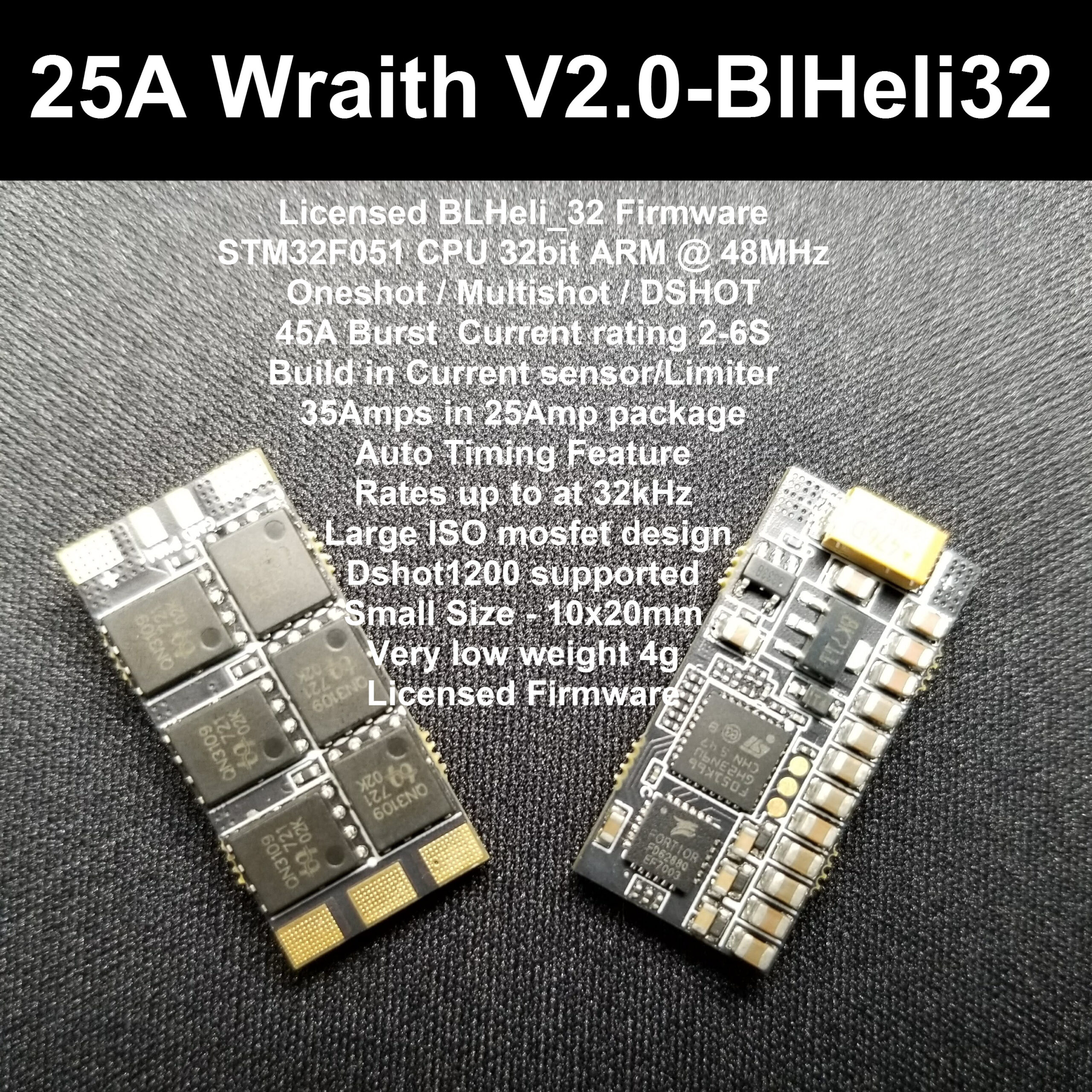 25A Wraith32 Mini V2 - 32bit BLHELI ESC